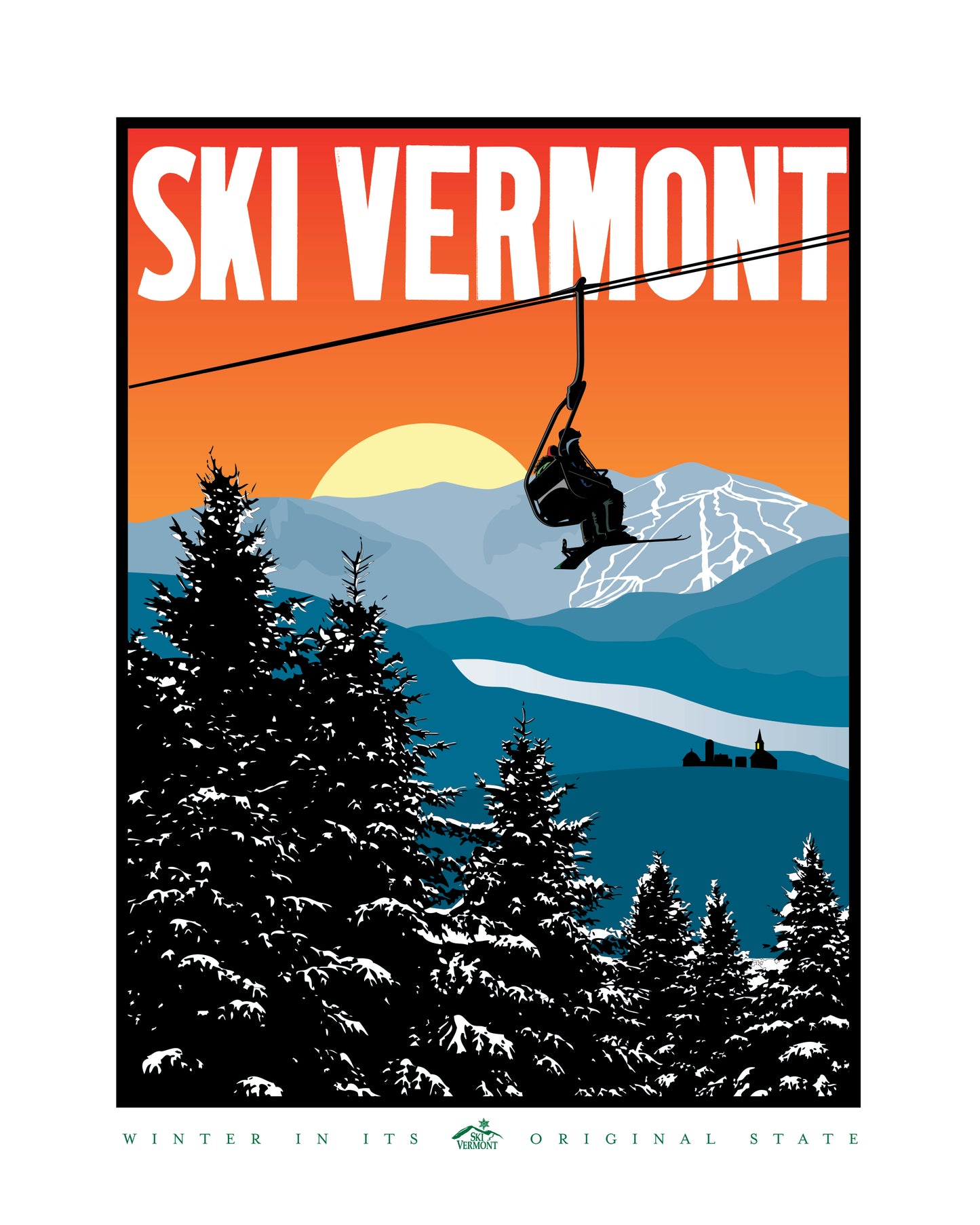 Ski Vermont Poster - 2008