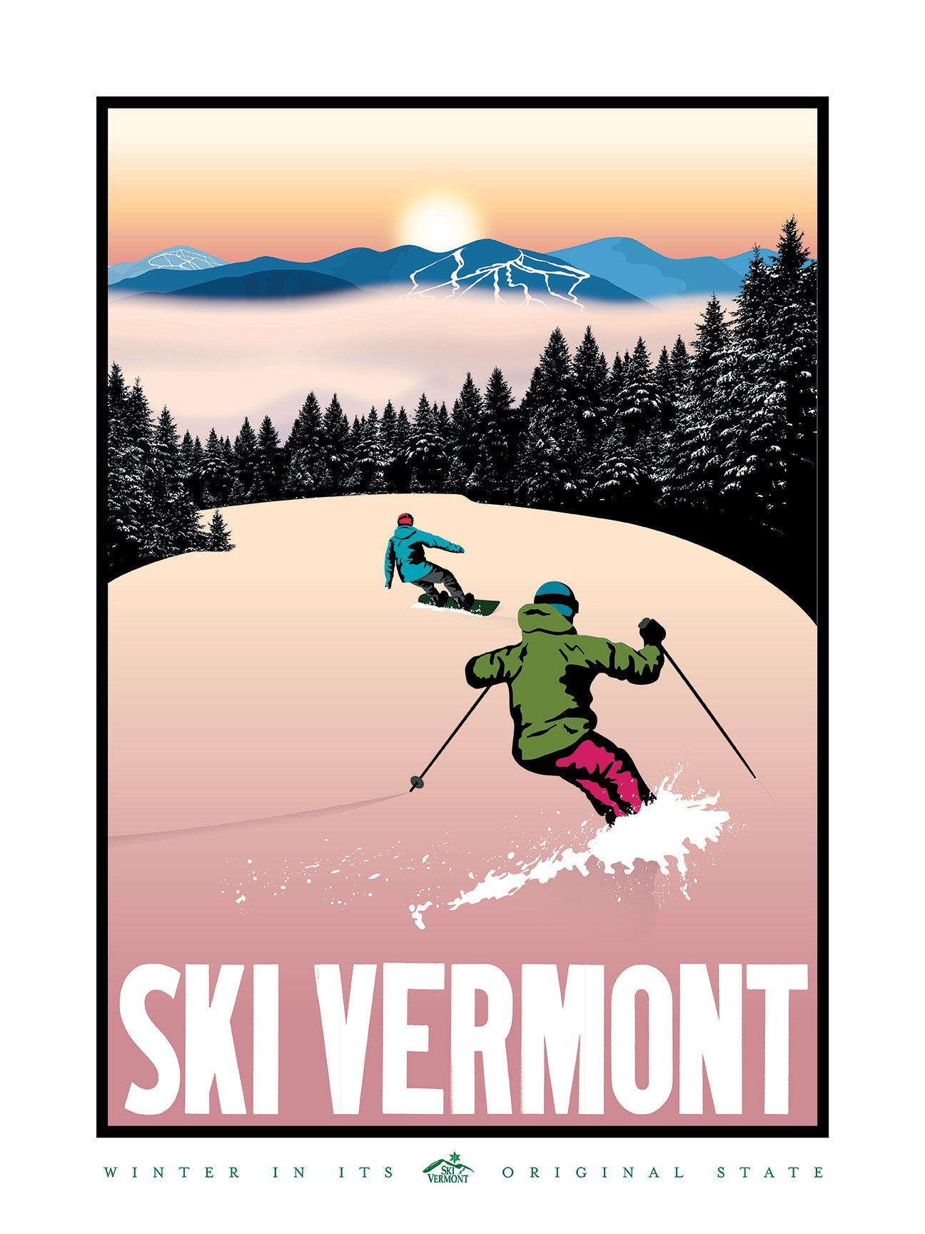 Ski Vermont Poster - 2014