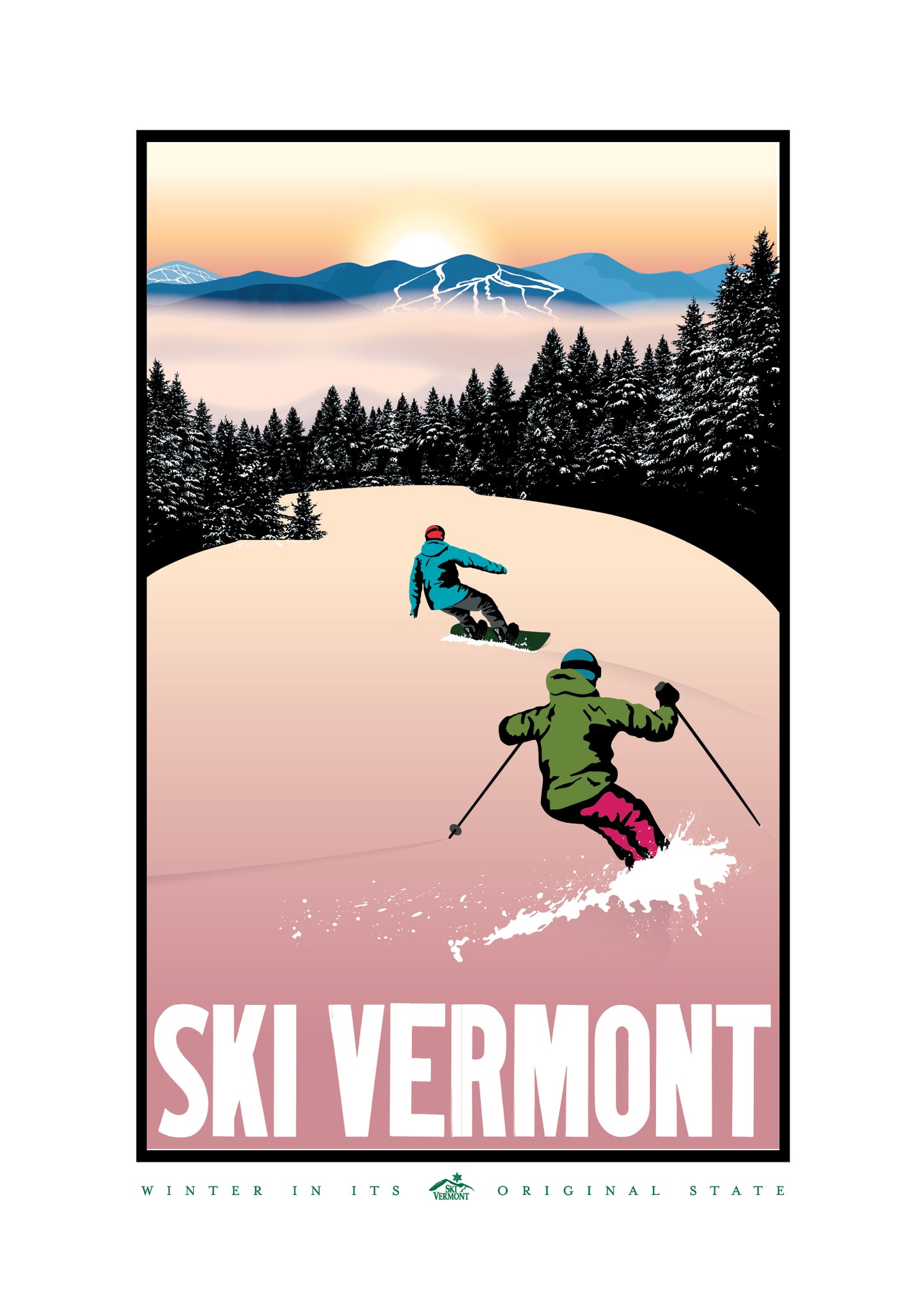 Ski Vermont Poster - 2014