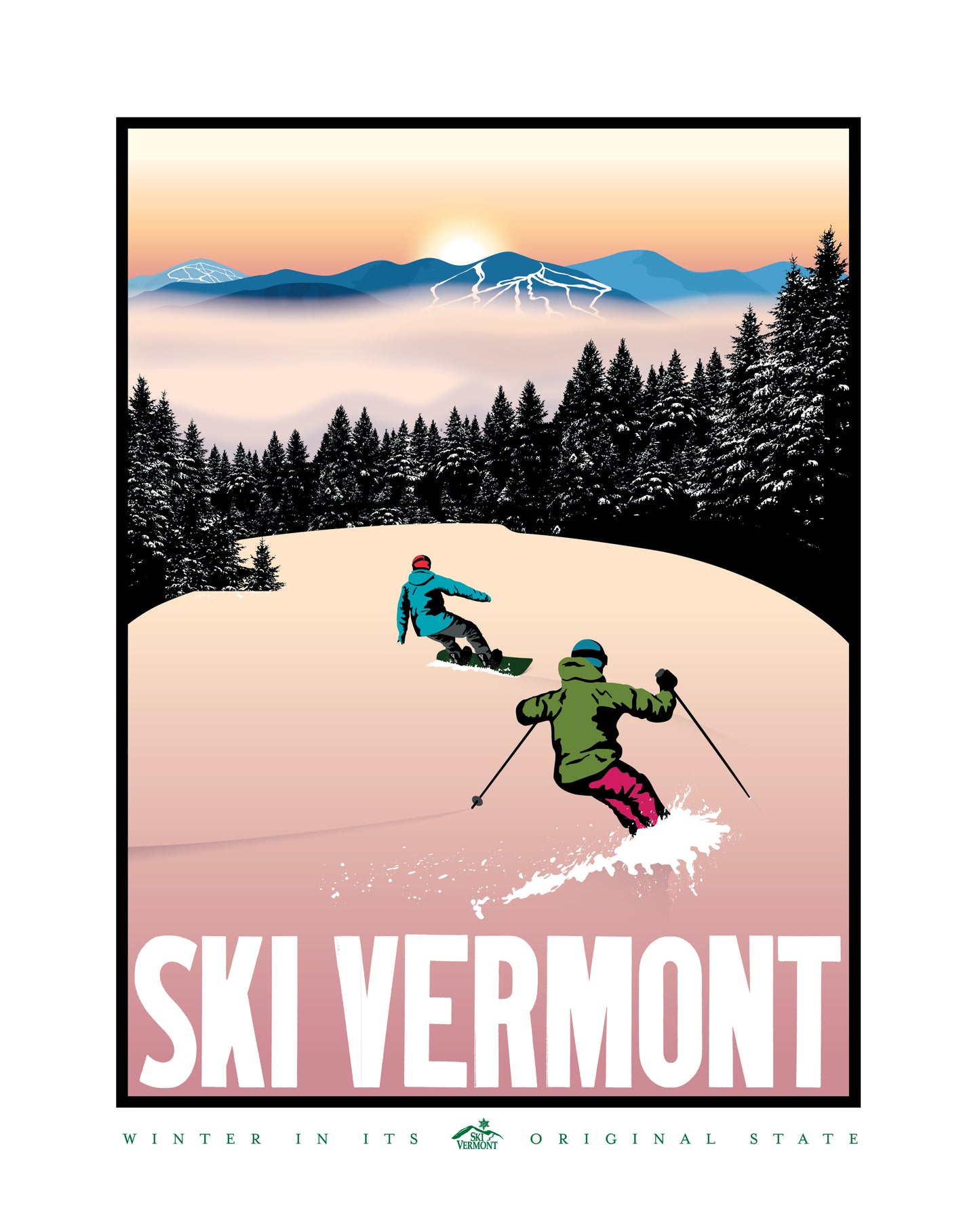 Ski Vermont Poster - 2014