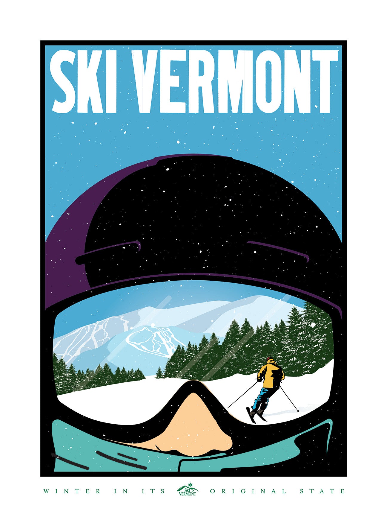 Ski Vermont Poster - 2016