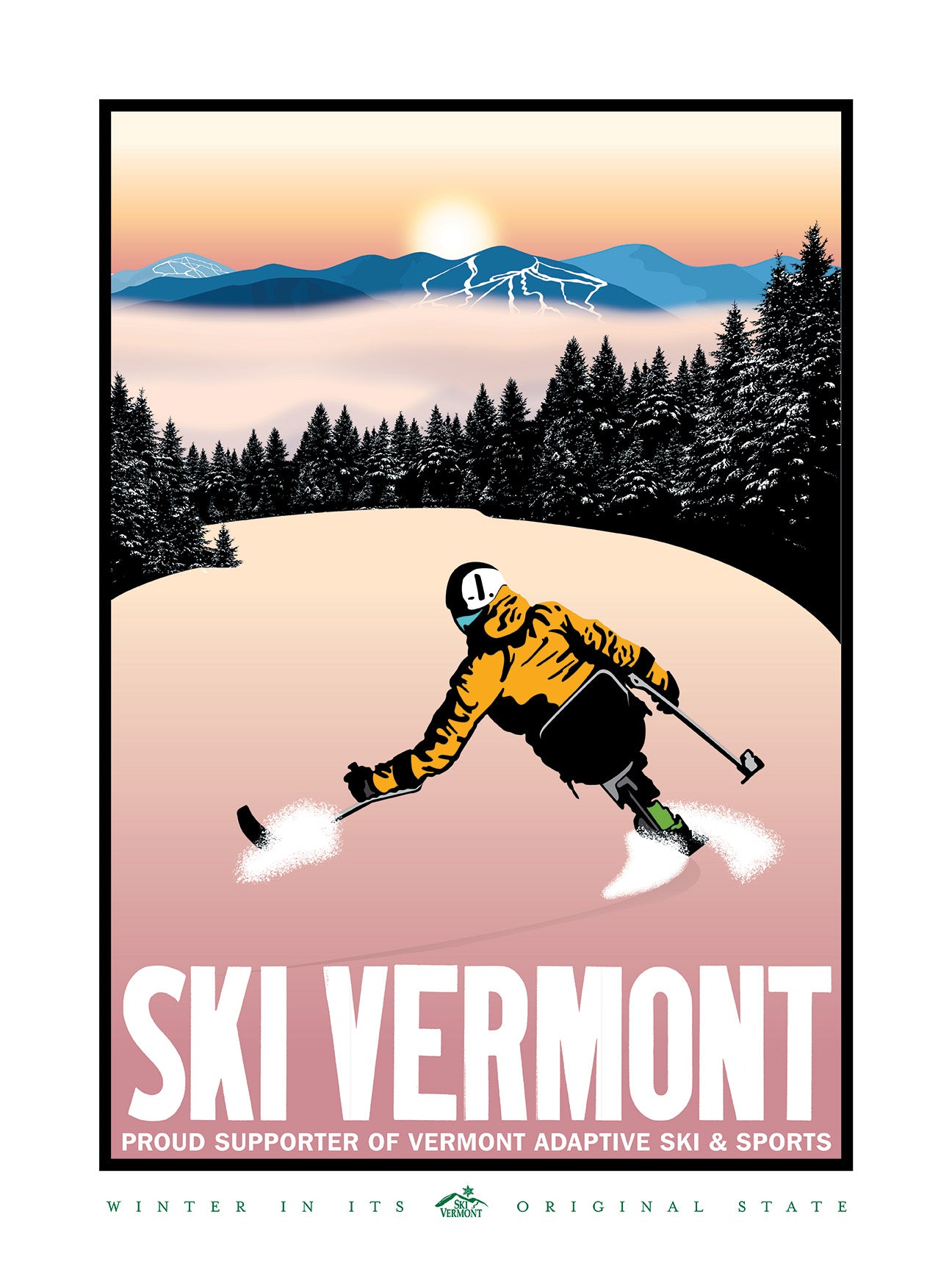 Ski Vermont Poster - 2018 - Vermont Adaptive