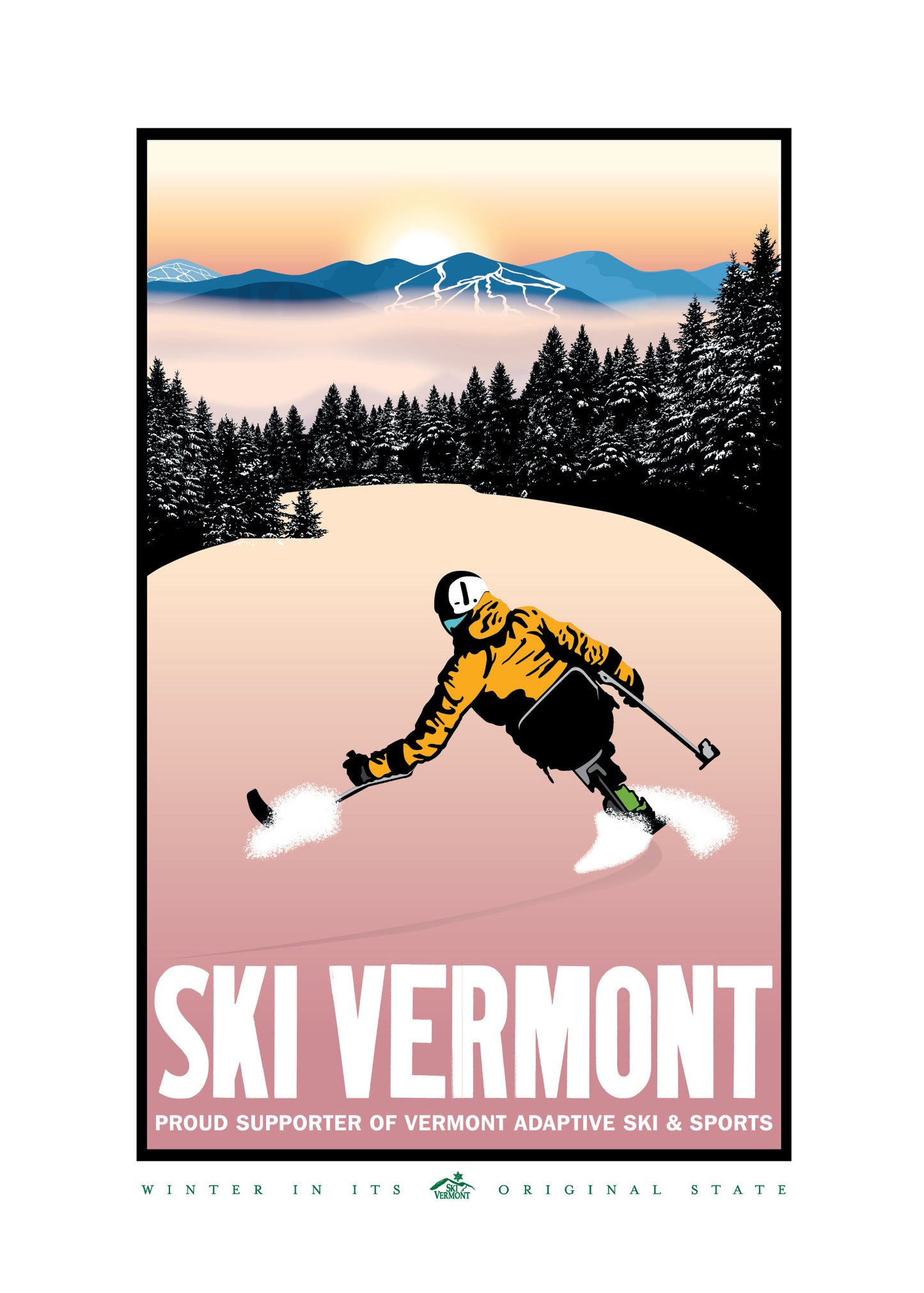 Ski Vermont Poster - 2018 - Vermont Adaptive