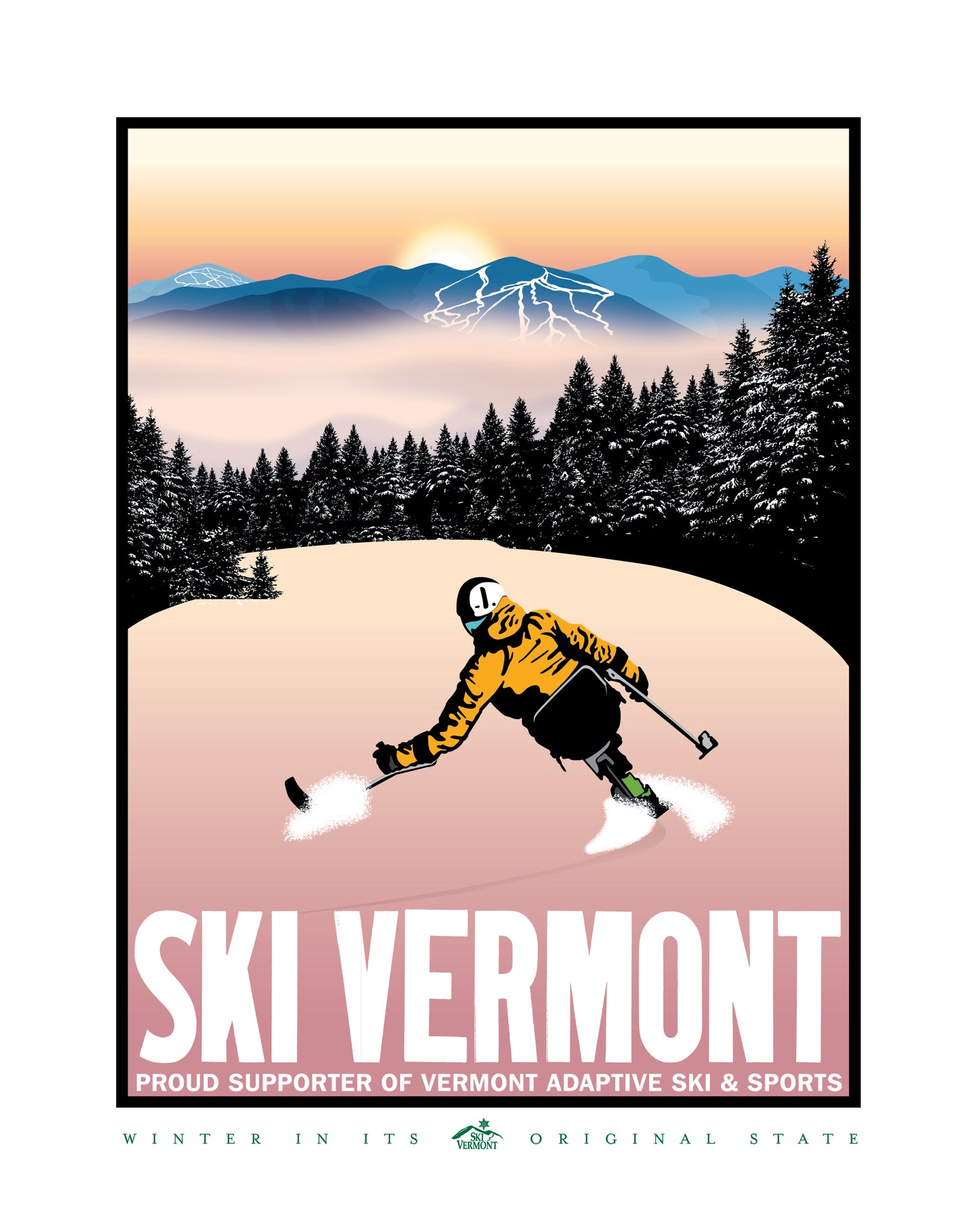 Ski Vermont Poster - 2018 - Vermont Adaptive