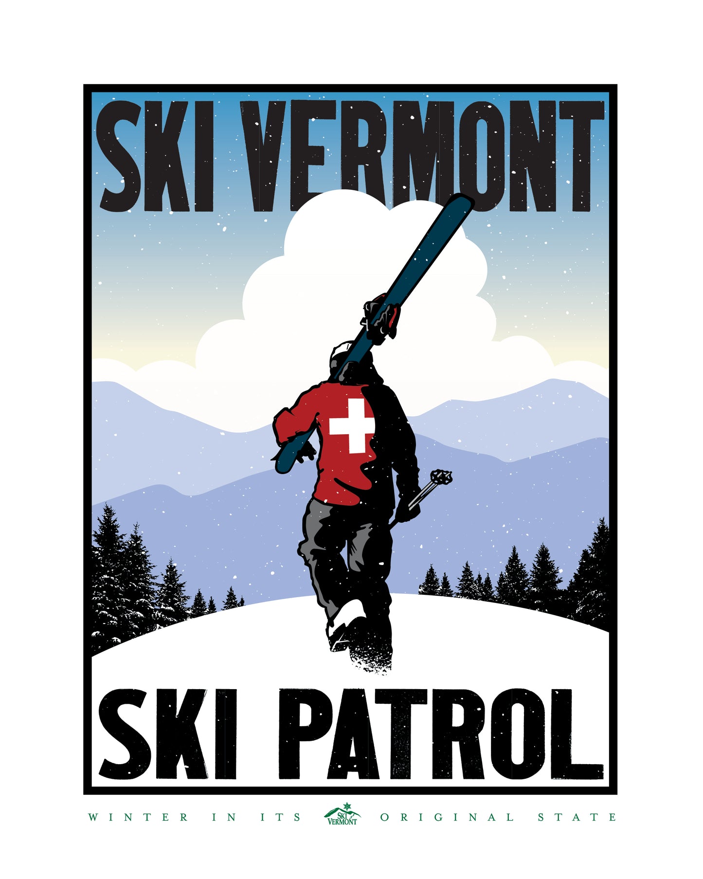 Ski Vermont Poster - 2018 - Ski Patrol